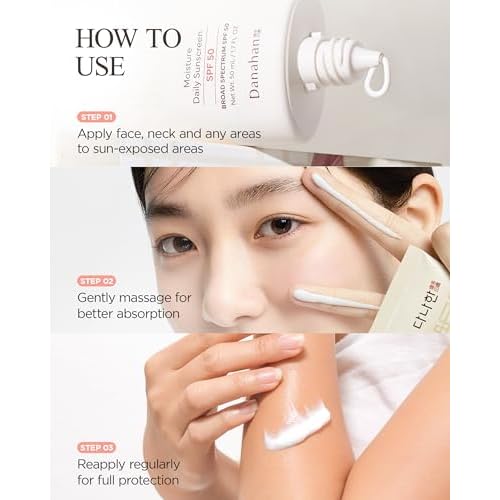 Moisture Daily Sunscreen SPF 50 Broad Spectrum ? No White Cast, Lightweight Korean Face Sunscreen | Hybrid UV Protection with Ginseng & Niacinamide, 1.7 oz