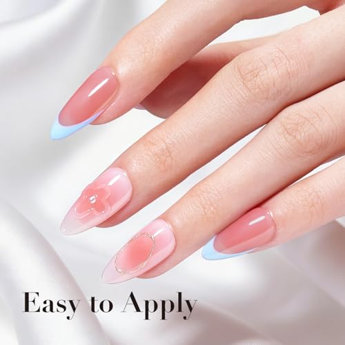 Nude Pink Nail Polish Set - 4 Sheer & Glossy Colors for Natural Manicure