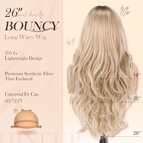 26 Inch Lace Front Wig for Women - HD Lace Glueless Ombre Blonde