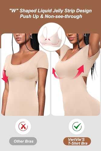 Vertvie Womens Seamless Bra No Underwire Comfort Push Up Bras Buttery Soft Wireless Bralette Full Coverage Sport Everyday Bra(Skin,Small)