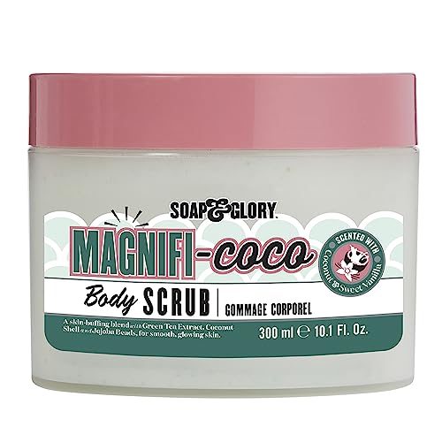 Soap & Glory Magnificoco Buff and Ready Coconut Body Scrub - Smoothing & Buffing Body Scrub - Coconut Scented Body Polish - Brightening with Green Tea Extract (300ml)