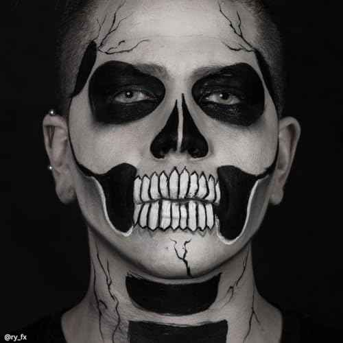 Mehron Makeup Tri-Color Character Makeup Palette | Halloween, Special Effects and Theater Cream FX Palette | Face Paint .7 oz (20 g) (Skeleton)