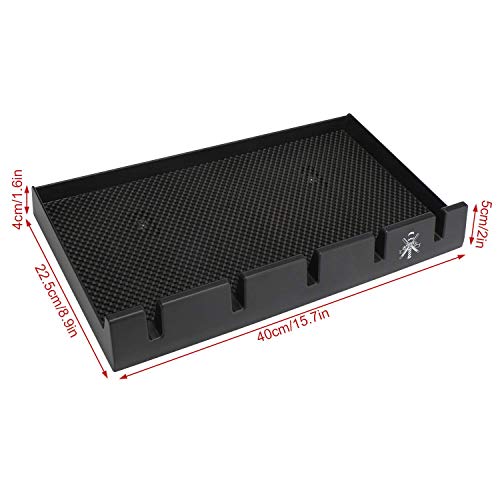 Segbeauty Barber Clipper Tray, Holder and Rack, Anti-Slip Black Salon Organizer, Razor Case, 5 Notches Professional Hair Trimmer Holder, Hairdresser Stylist Barbers Tools Box