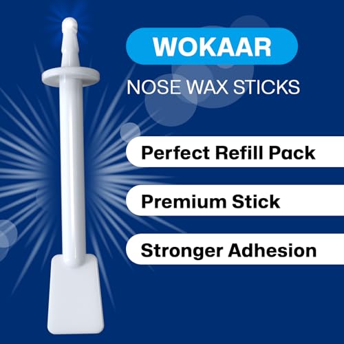 Nose & Ear Waxing Sticks?Professional Nasal Hair Removal 60 Precision Applicators for Pain-Free Waxing at Home. Say Goodbye to Plucking! (Wax refills & wipes sold separately.)