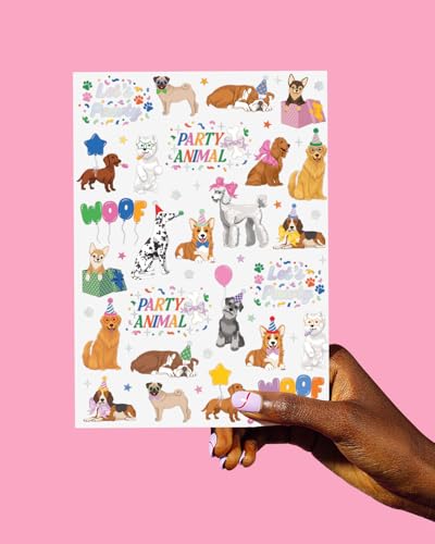 xo, Fetti Dog Temporary Tattoos - 52 Glitter Styles