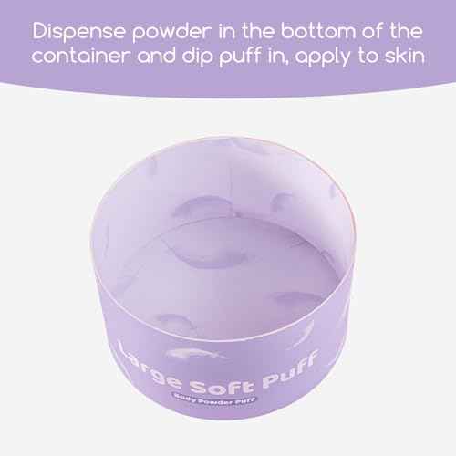 Large Body Powder Puff for Dusting Powder, Women Powder Puff with Gorgeous Storage Container for Bath