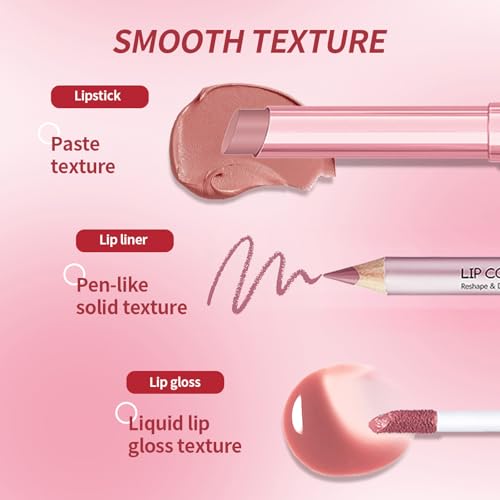 Matte Liquid Lipstick Set - 3PC Waterproof Lip Stain & Liner