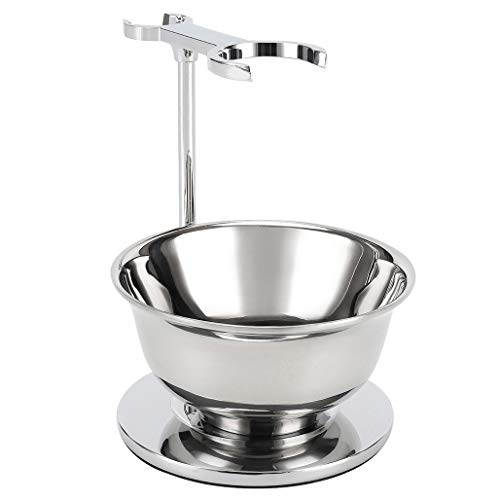 PerPro Deluxe Shaving Razor & Brush Stand with Double Layer Stainless Steel Soap Bowl Set,Compatible with Cartridge Razor,Gillette Razor,Safety Razor,Badger Shaving Brush,Gifts for Him