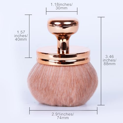 2Pcs Extra Large Body Makeup Brush, Self Tanning Blend Brush, 3 Inch Width Professional Kabuki Powder Brush Oval Face Leg Smudge Tool For Large Coverage Powder Foundation Blending Buffing