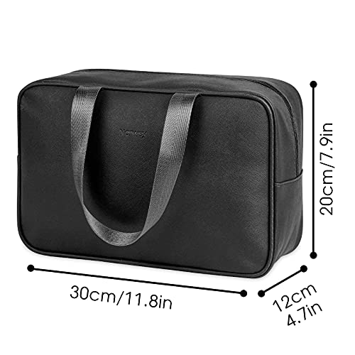 Large Black Toiletry Bag for Women - Travel Makeup Organizer