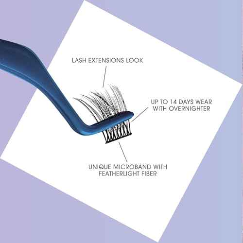 KISS Falscara DIY Eyelash Extension Lengthening Wisps - Featherlight Synthetic Reusable Artificial Eyelashes Multipack of 24 Mini Lash Clusters for that Authentic Eyelash Extension Look