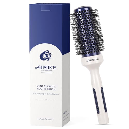 AIMIKE Ionic Round Brush 1.7" - Ceramic Barrel for Blow Dry & Volume