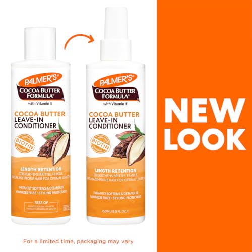 Palmer's Cocoa Butter & Biotin Length Retention Leave-In Conditioner, Strengthen, Minimize Frizz and Detangle Hair, Suitable for All Curly Hair Patterns 8.5 Ounce