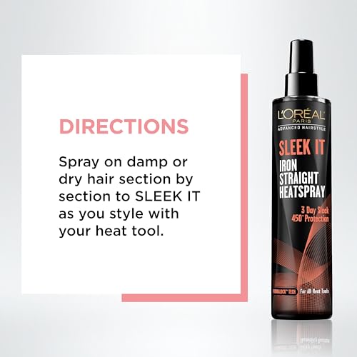 L'Oréal Paris Sleek It Heat Protectant Spray, 5.7 oz