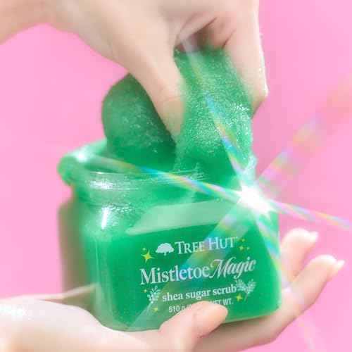 Tree Hut Mistletoe Magic Shea Sugar Scrub, Exfoliating & Hydrating Body Scrub with Shea Butter, Holiday Gift & Stocking Stuffer, 18 oz