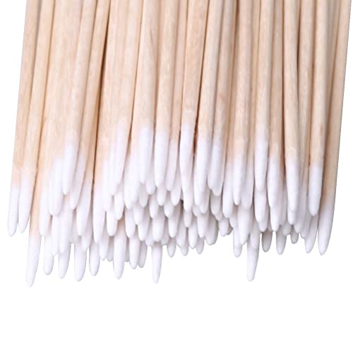 200pcs Cotton Swabs with Wooden Handles, Precision Pointed Tips for Beauty & Makeup - Bagged