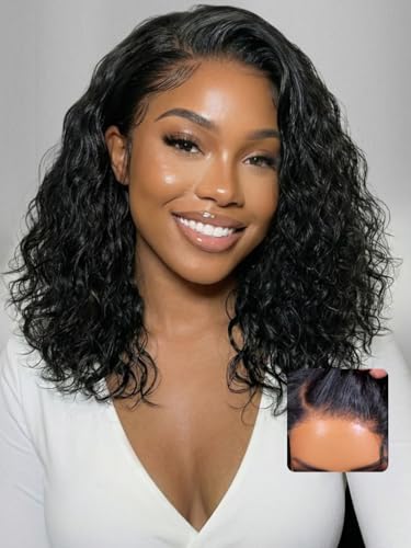 UNICE 14 Inch Water Wave Bob Wig - 220% Density Glueless Lace