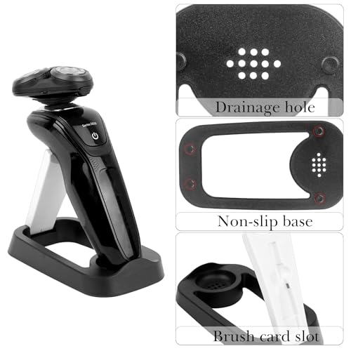 Linkidea Electric Razor Holder for Men, Folding Shaver Storage Stand, Shower Organizer Compatible with Philips Shaver 2400, Braun Series 3, 5, 6 (Black)