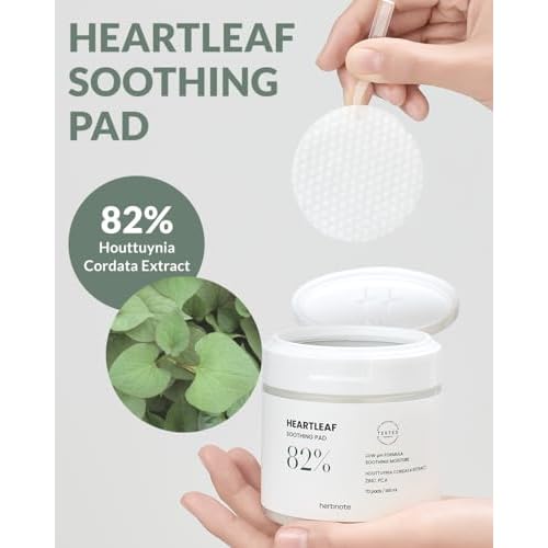 Heartleaf Soothing Moisture Pad - Enriched with 80% Low-Temperature Extracted Heartleaf & Niacinamide for Acne Control - Zinc PCA, Quercitrin for Sensitivity Relief, 70 pads