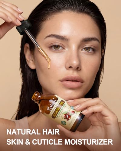 Yoken Organic Jojoba Oil 4oz - Pure Cold Pressed for Face, Hair & Skin