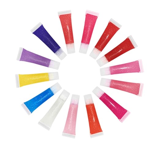 Kids Lip Gloss Set, 14 Shimmer Colors, Non-Toxic, Fruit Scented