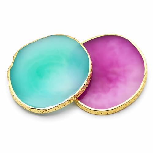 Resin Nail Art Palette with Gold Edge - Gel Polish Mixing Board