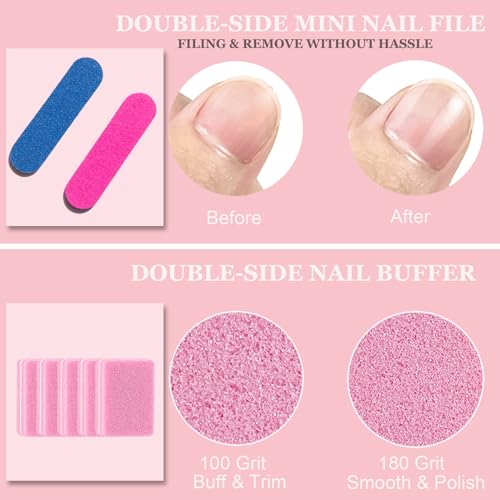 20PCS Nail Prep & Press On Tool Kit with Glue, Remover, Buffers & Adhesive Tabs