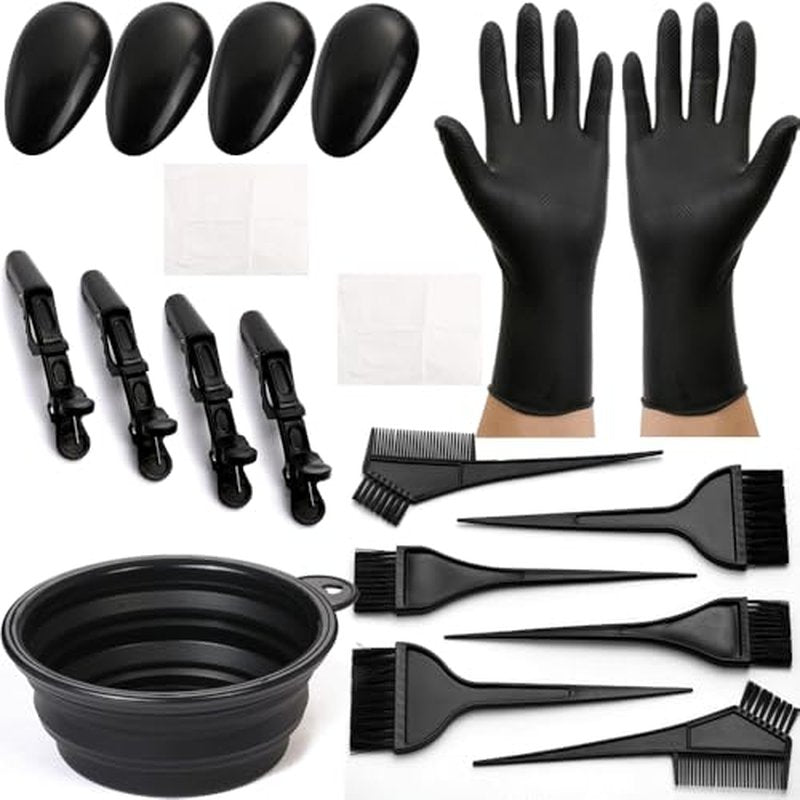 19Pcs Professional Hair Dye Kit with Brush, Bowl & Clips