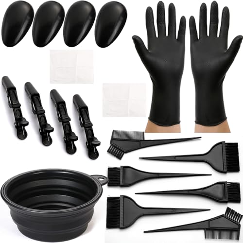 19Pcs Professional Hair Dye Kit with Brush, Bowl & Clips