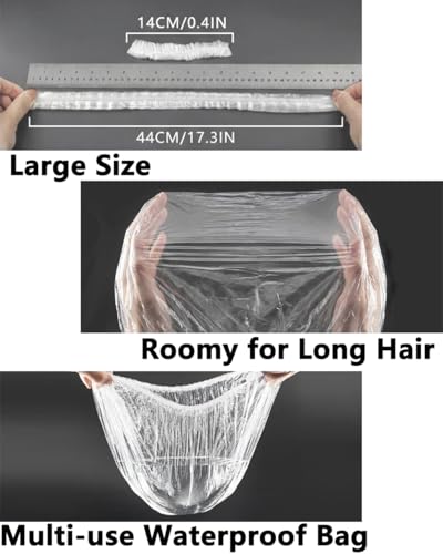 Aquior Disposable Shower Caps 100 Pack - Waterproof Hair Treatment