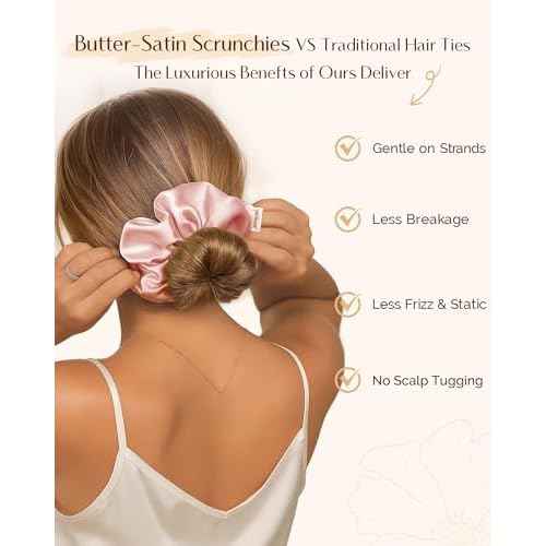 Yanibest 8 Pcs Satin Scrunchies - Silk Scrunchies Ponytail Holders, Soft Satin Hair Ties No Damage£¬Hair Accessories for Women Girls