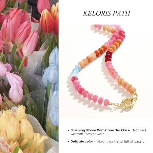 KELORIS PATH Beaded Gemstone Choker Necklace for Women