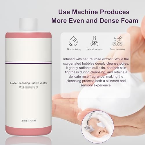 Oxygen Bubbles Facial Cleansing Solution for Hydrogen Oxygen Bubble Machine, Magic Bubble Cleaning Moisturizing and Oil Control Water Element Serum Liquid (Rose)