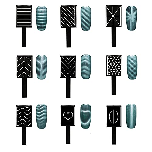 SILPECWEE 15Pcs Cat Eye Nail Magnet Set – Luxury Cat Eye Nail Tools Wand Magnetic Polish