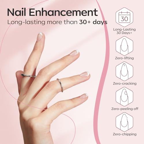 modelones Builder Nail Gel 2 Pcs Clear & Nude Cover Base Coat B-Clear Nude-2
