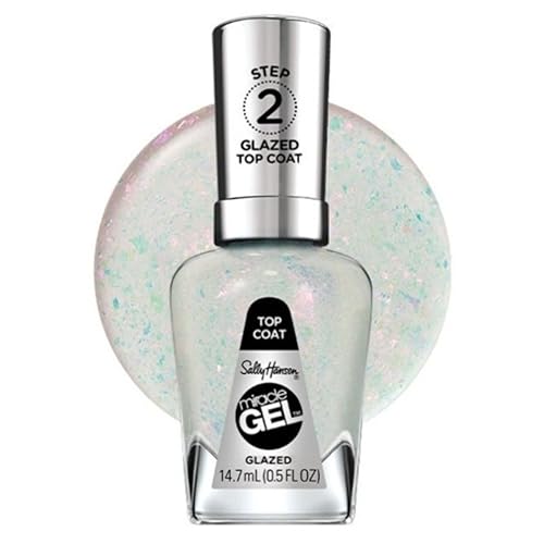 Sally Hansen Miracle Gel Top Coat 108 Glazed 0.5 Fl Oz Long-Lasting Gel Finish