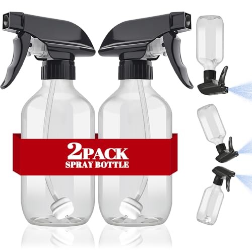 AMORIX 10oz Spray Bottle 2-Pack - 360° Adjustable Nozzle