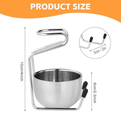 2 in 1 Shave Cup with Stand Holder Set Stainless Steel Shaving Bowl with Shaving Stand Brush Holder Set Razor Brush Bowl Grooming Tool for Men Beard Care and Cleaning