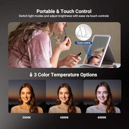 NEEWER 9" Lighted Makeup Mirror with Touch Control & 3 Modes