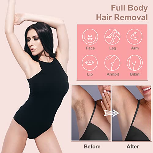 Waxing Kit for Women - Mini Wax Warmer, Hard Wax Kit with 14oz Beads, Portable Hair Removal for Face, Armpit, Eyebrow, Brazilian Bikini Waxing at Home