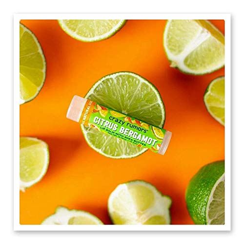 Crazy Rumors Citrus Bergamot Lip Balm. 100% Natural, Vegan, Plant-Based, Made in USA (1-Pack)