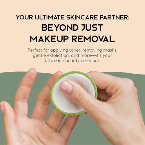 Reusable Makeup Remover Pads - 20 Pack Bamboo Cotton
