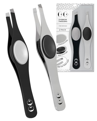 CoCo's Precision Slant Tip Eyebrow Tweezers – Stainless Steel Grooming Tool