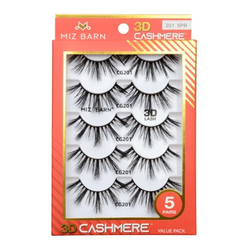 Miz Barn 3D Cashmere False Eyelashes - 5 Pairs