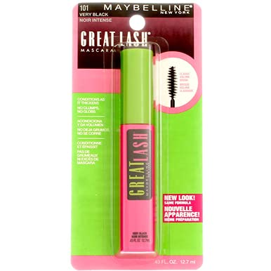 Maybelline Great Lash Mascara Very Black 0.43 oz, Pack of 2