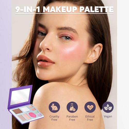 Color Nymph 9-Color All-In-One Makeup Palette with Contour, Blush & Concealer