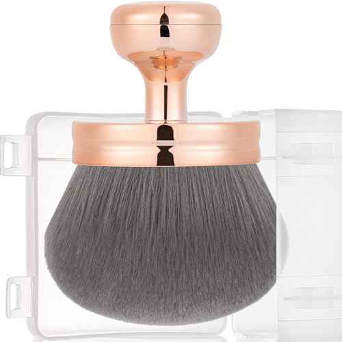 Yoseng Extra Large Body Makeup Brush For Self Tanner ? 74mm Wide-headed Vegan Kabuki Brush for Body Makeup, Tanning & Shimmer | Big Fluffy Bronzer Brush with Protective Travel Cover