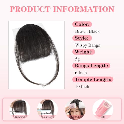 YOLIN Clip-In Bangs Human Hair Extensions