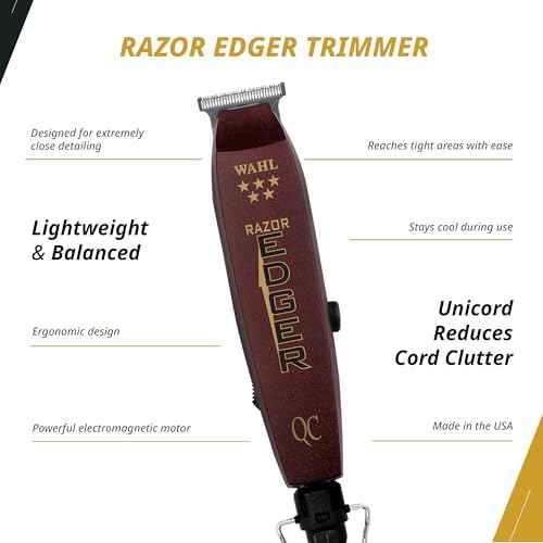 Wahl Professional Unicord Combo, Corded Magic Clip Clipper & Razor Edger Trimmer Set, Single-Cord Design, Includes Guides & Accessories
