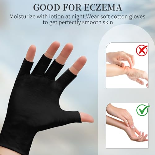 Fingerless Cotton Gloves for Eczema Relief - Moisturizing Therapy